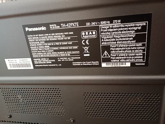 Panasonic 42 tum plasma tv