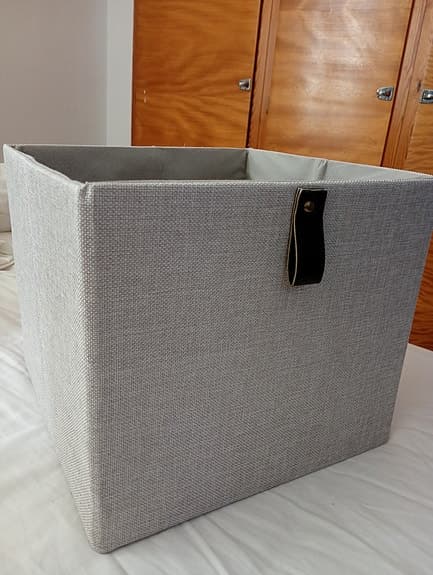 Förvaringslådor Kvadrat Linnelook 6 stk.