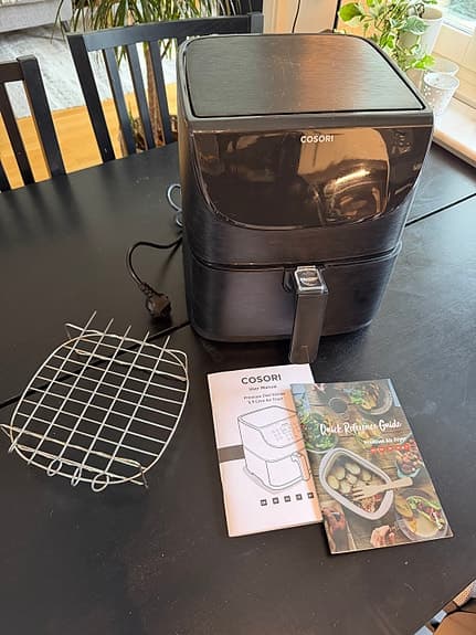 Cosori airfryer svart, Premium Chef Edition, 5,5 liter med tillbehör