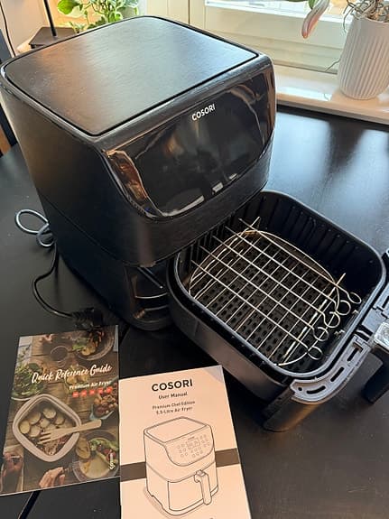 Cosori airfryer svart, Premium Chef Edition, 5,5 liter med tillbehör