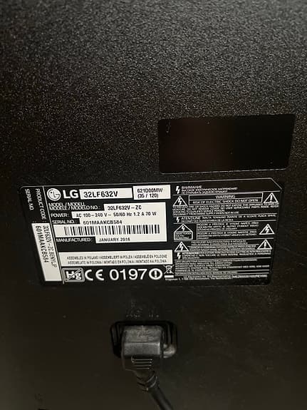LG 32LF632V TV 32 tum svart