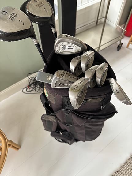 Golfset med ståljärn och bag