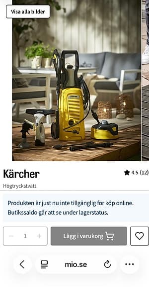 Kärcher högtryckstvätt gul