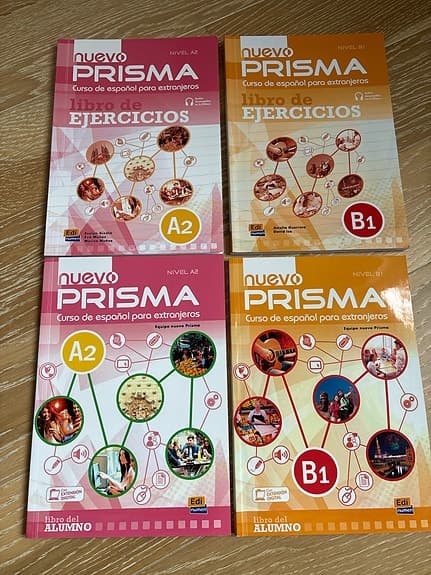 Nuevo Prisma spanska läroböcker A2 och B1