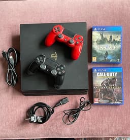 Sony Playstation 4 spelkonsol Pro 1tb med två handkontroller