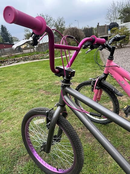 BMX cykel 20" grå/lila