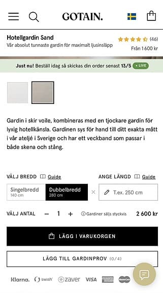 Gotain gardin sand (helt NYA)