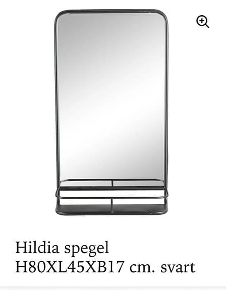 Lene Bjerre Hildia spegel med hylla svart