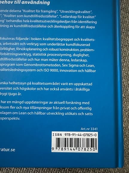 Kvalitet – från behov till användning kurslitteratur