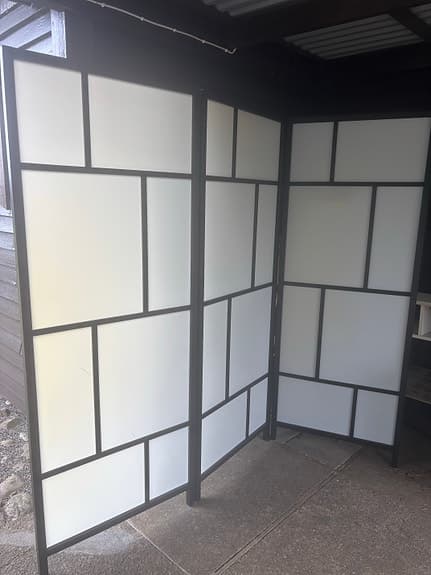 IKEA RISÖR skärmvägg vit/svart 216x185 cm
