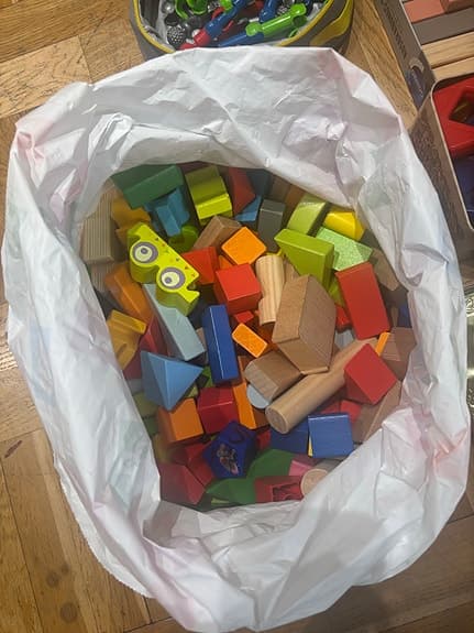 byggklossar och konstruktionsleksaker blandat paket