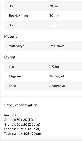 Jotex väggdekoration världskarta trä/canvas