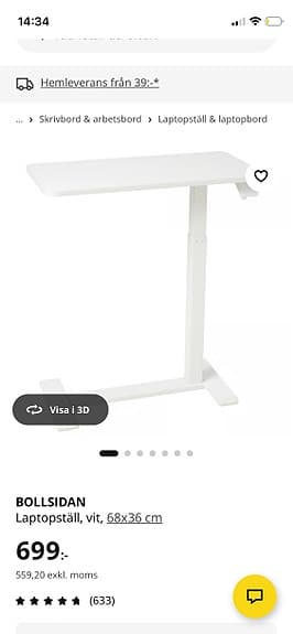 Laptopbord skrivbord höj och sänkbart
