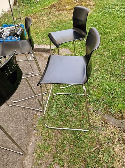 4st Glenn svarta barstolar från IKEA. Sitthöjd 66 cm