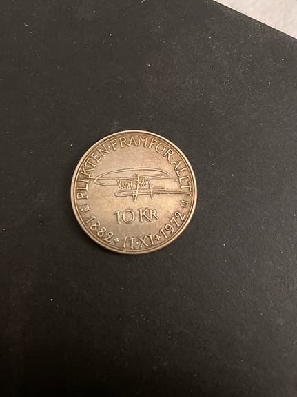 Svenskt (jubileumsmynt) 10 kr mynt, 1972