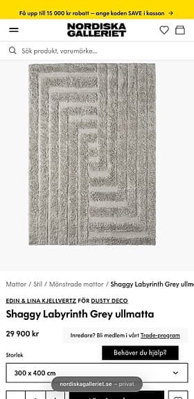 Ny Dusty Deco Labyrinth Grey 300x400 (Nypris 29.900kr)
