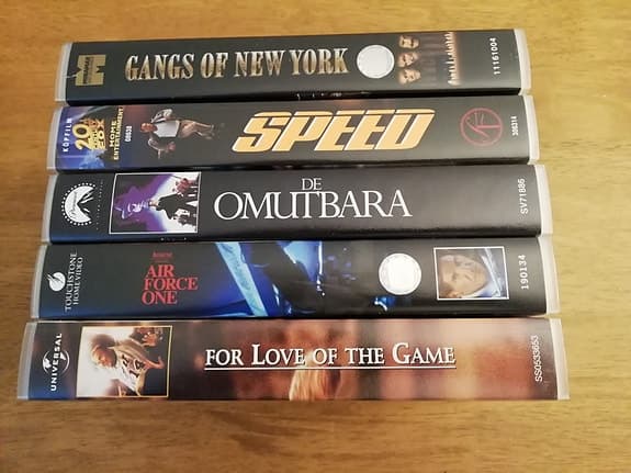 MGskick-VHS Gangs of New York, Speed, De Omutbara, Air Force One, m.m