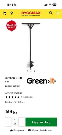 Meec Tools jordborr med Green It-borr och järnspett