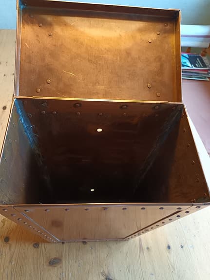 Brevlåda i koppar, vikt 6,2 kg