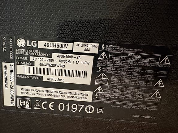 LG 49UH600V 49" LED TV