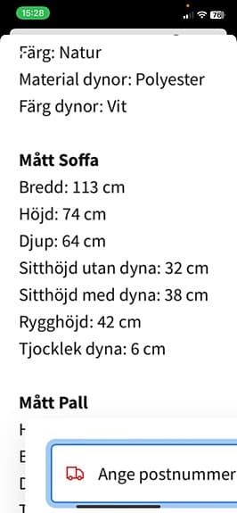 Utebänk i konstrotting beige