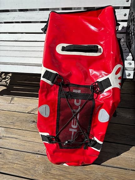 Torrsäck- Head vattentät röd bag med remmar