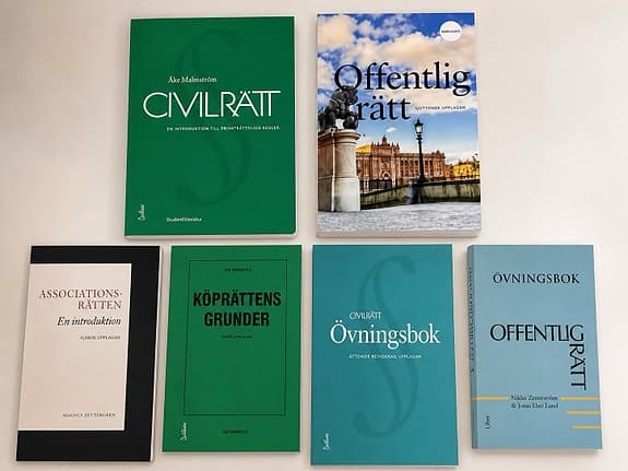 Läroböcker i juridik – civilrätt, offentlig rätt m.m.
