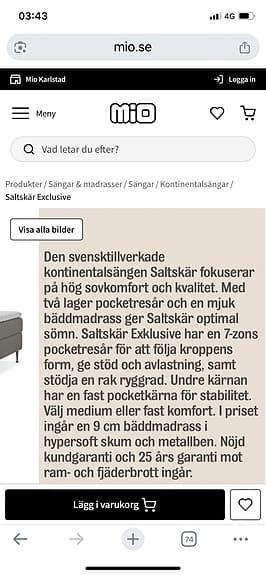 INTRESSEKOLL SÄNG SALTSKÄR EXCLUSIVE  / FYND !