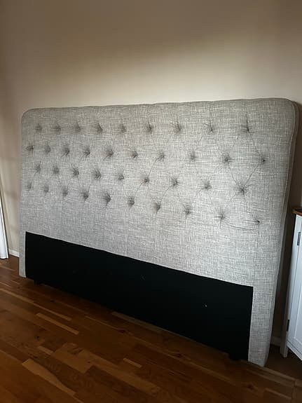 Ljusgrå sänggavel 180cm