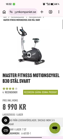 Master Fitness B30 motionscykel svart