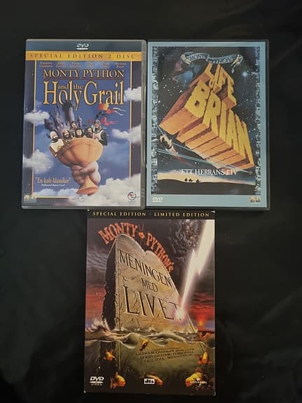 Monty Python samlarpaket – Holy Grail, Brian & Meaning of Life