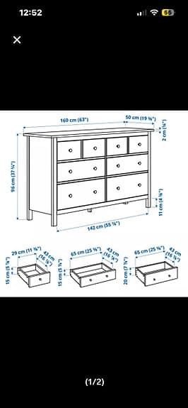 Ikea Hemnes byrå 8 lådor