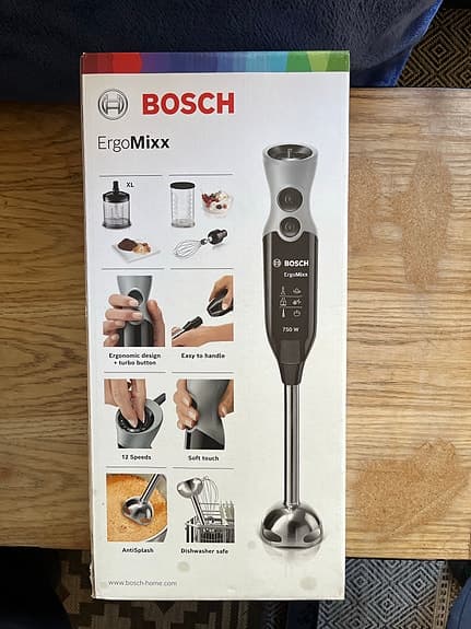 Bosch ErgoMixx XL stavmixer med hackare och visp
