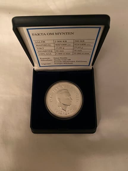 Sveriges Riksbank silvermynt Dag Hammarskjöld minnesmynt