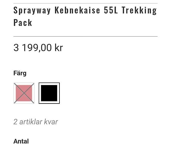 Sprayway Kebnekaise 55L vandringsryggsäck svart