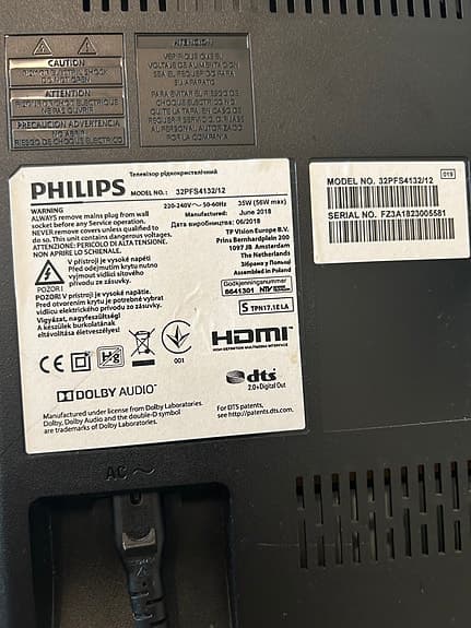 PHILIPS TV 32PFS4132/12 med väggstativ