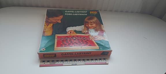 Vintage BRIO of Sweden Gaffel-Labyrint – Retro Träspel 1960/70-tal