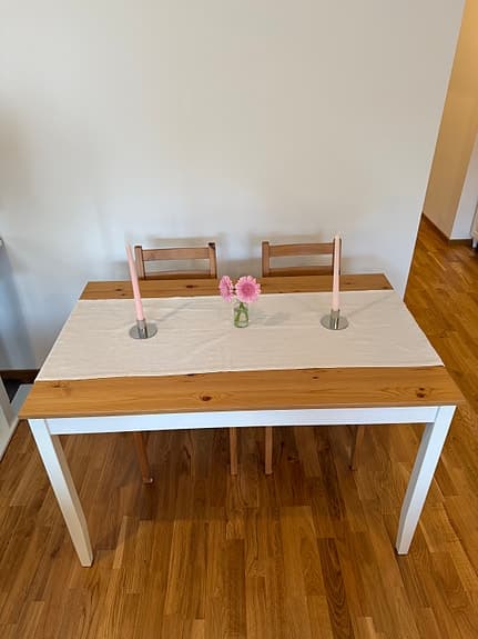 IKEA LERHAMN Dining Table (4-6 persons) + 2 Chairs - Great Condition