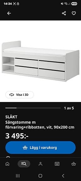 Säng med fyra lådor