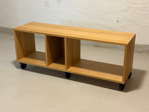 Ikea Råvaror bench with wheel oak veneer 120x34