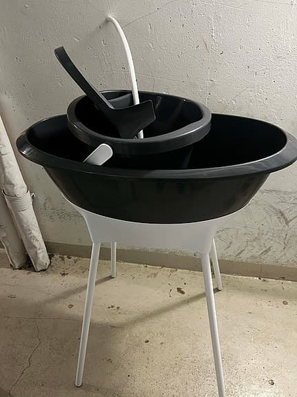 Stokke Flexi Bath badbalja med stativ svart/grå