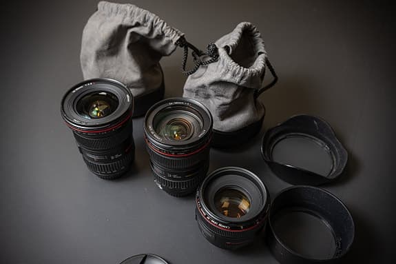Canon EF 24-105mm f/4, 16-35mm II f/2.8, 50mm f/1.2
