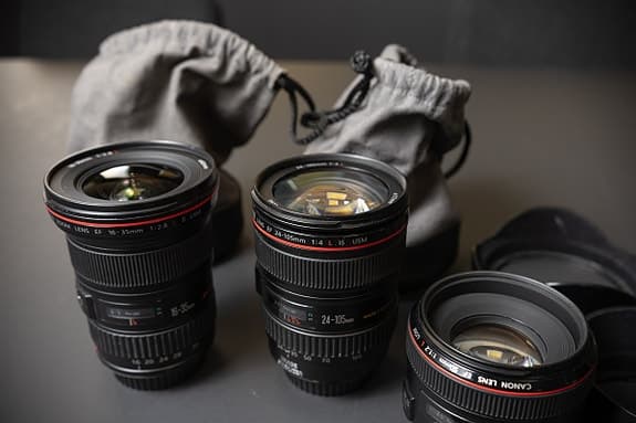 Canon EF 24-105mm f/4, 16-35mm II f/2.8, 50mm f/1.2