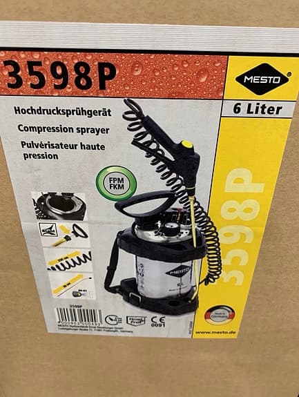 Mesto 3598P högtrycksspruta 6 liter rostfri. Helt NY!