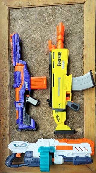 Nerf-samling: Fortnite, Delta Trooper & X-Shot inkl. 80 pilar