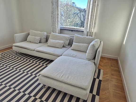 Söderhamn soffa + fotpall ikea