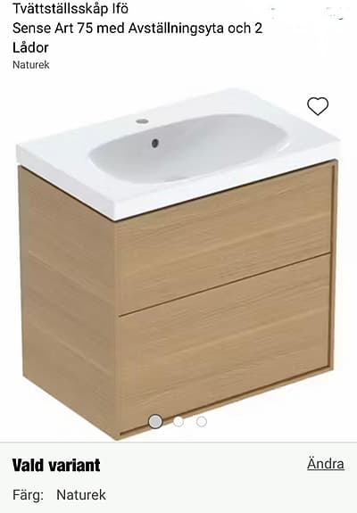 IFÖ kommod och handfat, nytt!