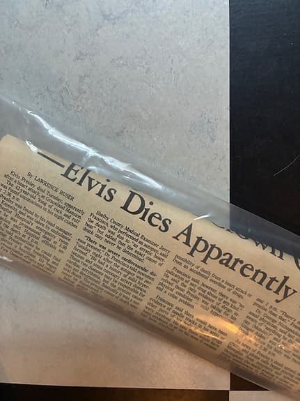 ELVIS: Tidning The Commercial Appeal – originalartikel om Elvis Presleys död