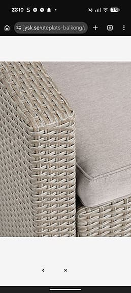 Hörngrupp utemöbler med bord i konstrotting beige