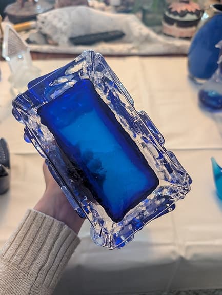Mild Century Smålands hyttan Blue Glass Vase